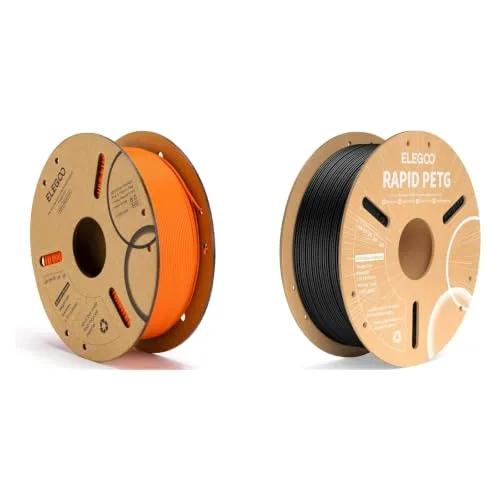 Elegoo ELEGOO PLA Filament Orange 1KG &Rapid PETG Filament Black 1KG