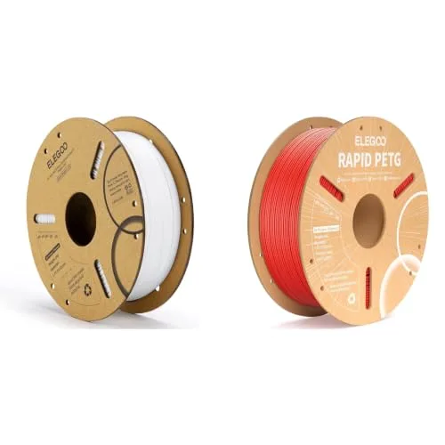 Elegoo ELEGOO PLA Filament White 1KG & PETG Filament Red 1KG