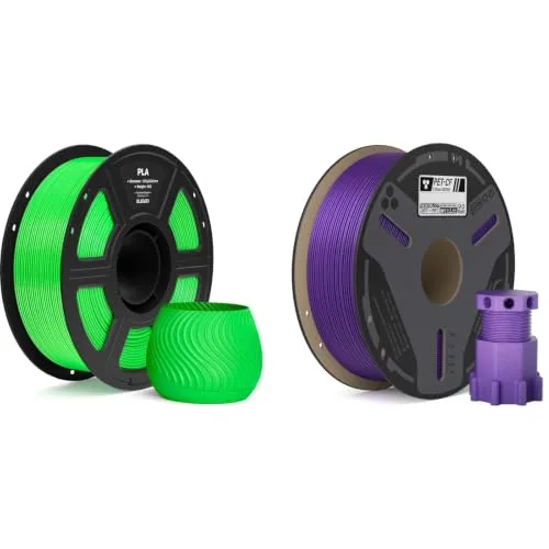 Elegoo ELEGOO Neon Green PLA Filament 1KG & Purple Carbon Fiber PETG 1KG