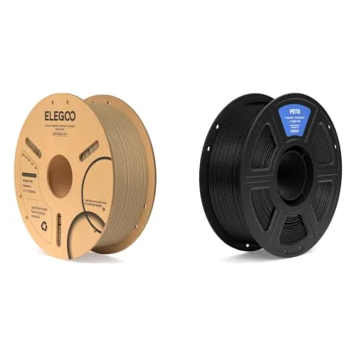 Elegoo ELEGOO Wood PLA Filament 1KG & Black PETG Filament 1KG