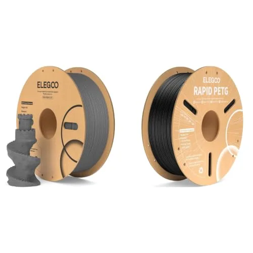 Elegoo ELEGOO PLA Filament Marble Cement Gray 1KG & PETG Black 1KG