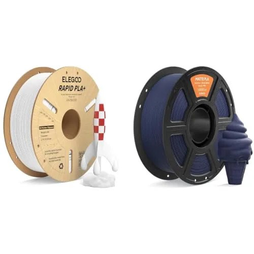 Elegoo ELEGOO PLA+ Filament White 1KG & Matte PLA Filament Navy Blue 1KG