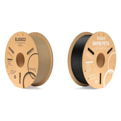 Elegoo ELEGOO Wood PLA Filament 1KG & Black PETG Filament 1KG
