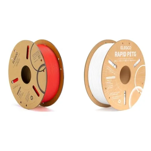 Elegoo ELEGOO PLA Filament Red 1KG & Rapid PETG Filament White 1KG