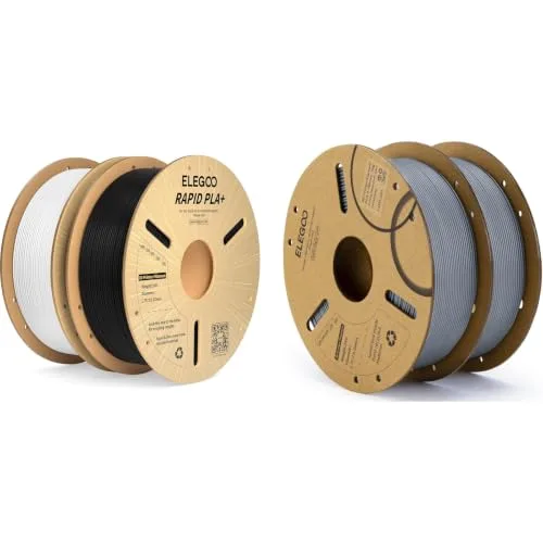 Elegoo ELEGOO Rapid PLA+ Filament Black&White 2KG & PLA Filament Gray 2KG