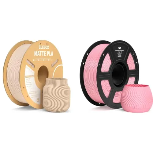 Elegoo ELEGOO Matte PLA Filament Beige 1KG & PLA Filament Pink 1KG