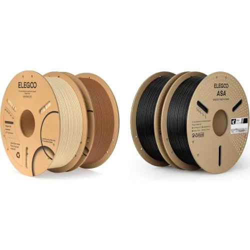 Elegoo ELEGOO PLA Filament Brown&Beige 2KG & ASA Filament Deep Black 2KG