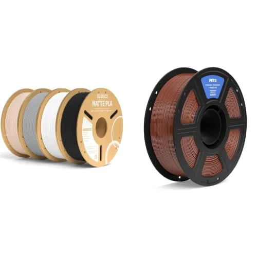 Elegoo ELEGOO Matte PLA Filament 4 Colors 4KG & PETG Filament Brown 1KG