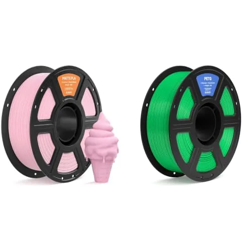 Elegoo ELEGOO Matte PLA Filament Sakura Pink 1KG & PETG Filament Green 1KG