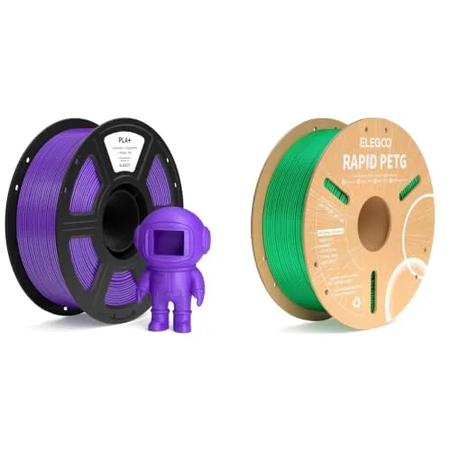 Elegoo ELEGOO PLA+ Filament Purple 1KG & PETG Filament Green 1KG