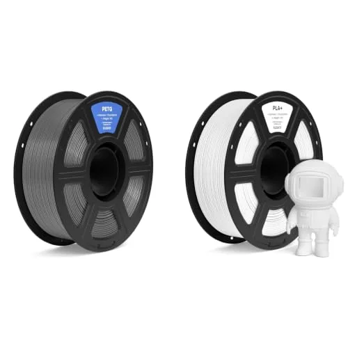 Elegoo ELEGOO PETG Filament Space Gray 1KG & PLA+ Filament White 1KG