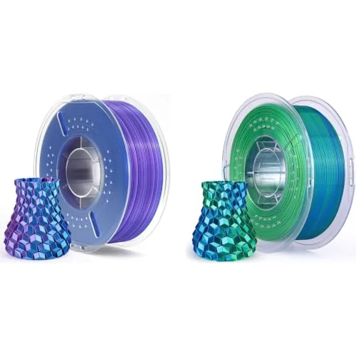 Elegoo ELEGOO Silk PLA Filament Blue Purple 1KG & Dual Color Blue Green 1KG