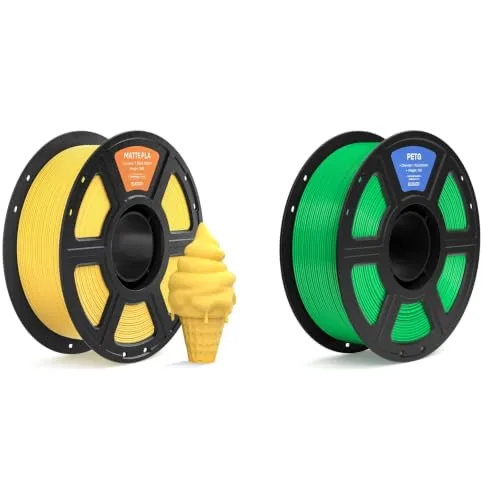 Elegoo ELEGOO Matte PLA Filament Sunshine Yellow 1KG & PETG Green 1KG