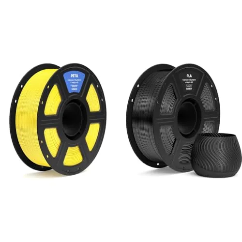 Elegoo ELEGOO PETG Filament Yellow 1KG & PLA Filament Black 1KG