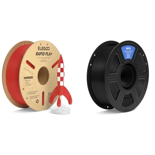 Elegoo ELEGOO Rapid PLA Plus Filament Red 1KG & PETG Filament Black 1KG