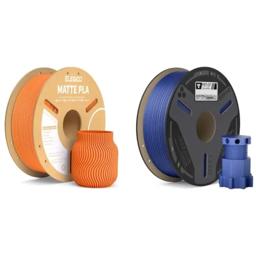 Elegoo ELEGOO Matte PLA Filament Orange 1KG & PETG-CF Filament Blue 1KG