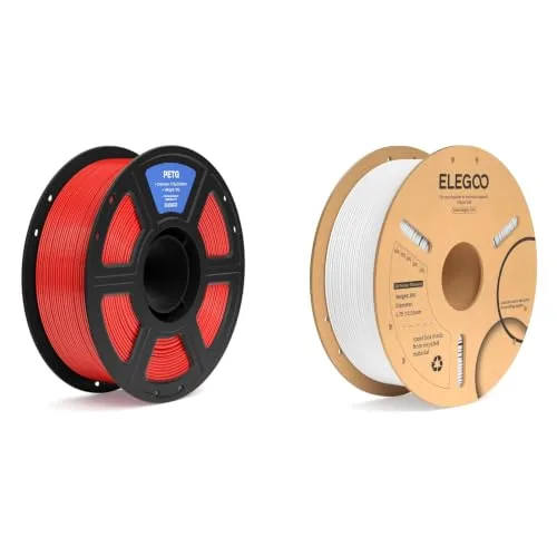Elegoo ELEGOO PETG Filament Red 1KG & PLA+ Filament White 1KG