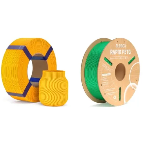 Elegoo ELEGOO PLA Filament Sunflower Yellow 1KG & PETG Filament Green 1KG