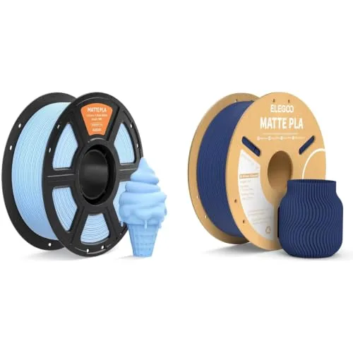 Elegoo ELEGOO Matte PLA Filament Ice Blue 1KG & Navy Blue 1KG