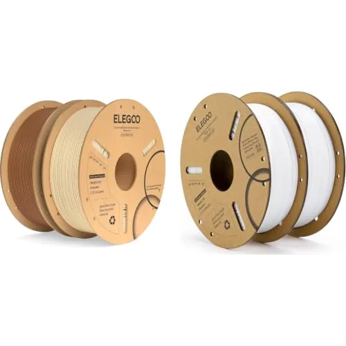 Elegoo ELEGOO PLA+ Filament Brown&Beige 2KG &PLA Filament White 2KG