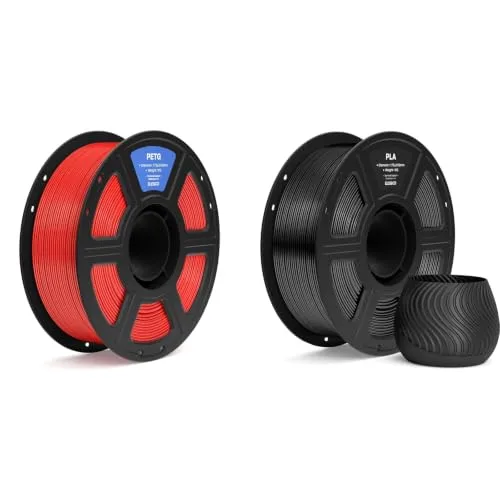Elegoo ELEGOO PETG Filament Red 1KG & PLA Filament Black 1KG