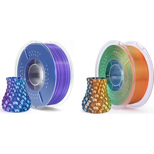 Elegoo ELEGOO Silk PLA Filament Blue Purple 1KG & Blue Green Orange 1KG