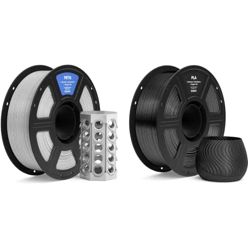 Elegoo ELEGOO PETG Filament Gray 1KG & PLA Filament Black 1KG