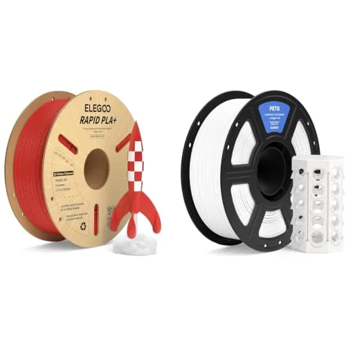Elegoo ELEGOO Rapid PLA Plus Filament Red 1KG & PETG Filament White 1KG