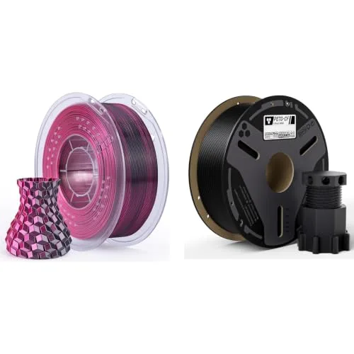 Elegoo ELEGOO Silk PLA Filament Black Red 1KG & CF PETG Filament Black 1KG