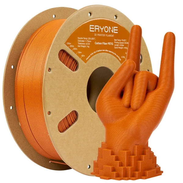 ERYONE 3D Printer Filament, PETG Carbon Fiber Filament -± (1kg)