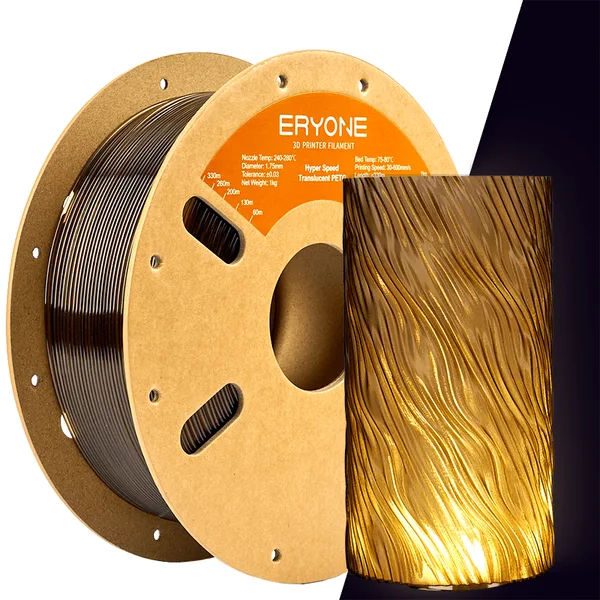 ERYONE 3D Printer Filament, PETG High-Speed Translucent  Filament -± (1kg)