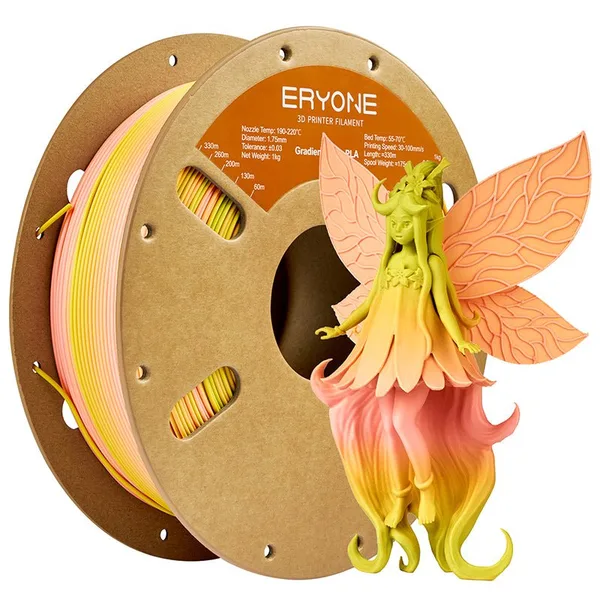 ERYONE 3D Printer Filament, PLA Matte Gradient Dual-Color Filament -± (1kg)