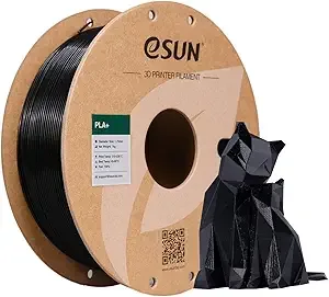 eSUN3D eSUN PLA+ Filament, 3D Printer Filament PLA Plus, Dimensional Accuracy +/-, 1KG Spool (2.2 LBS) 3D Printing Filament for 3D Printers, Black