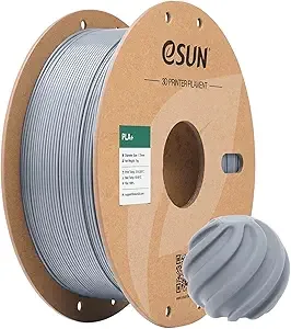 eSUN3D eSUN PLA+ Filament, 3D Printer Filament PLA Plus, Dimensional Accuracy +/-, 1KG Spool (2.2 LBS) 3D Printing Filament for 3D Printers, Silver