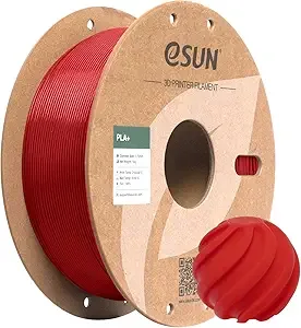 eSUN3D eSUN PLA+ Filament, 3D Printer Filament PLA Plus, Dimensional Accuracy +/-, 1KG Spool (2.2 LBS) 3D Printing Filament for 3D Printers, Fire Engine Red