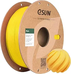 eSUN3D eSUN PLA+ Filament, 3D Printer Filament PLA Plus, Dimensional Accuracy +/-, 1KG Spool (2.2 LBS) 3D Printing Filament for 3D Printers, Yellow