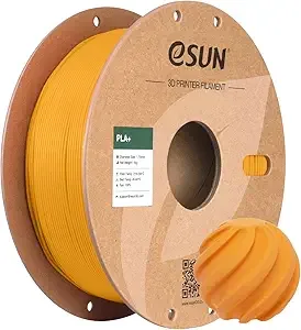 eSUN3D eSUN PLA+ Filament, 3D Printer Filament PLA Plus, Dimensional Accuracy +/-, 1KG Spool (2.2 LBS) 3D Printing Filament for 3D Printers, Dark Yellow