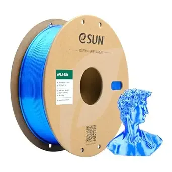 eSUN3D eSUN Silk PLA Filament, Silky Shiny 3D Printer Filament PLA, Dimensional Accuracy +/-, 1KG Spool (2.2 LBS) 3D Printing Filament for 3D Printers, Silk Blue