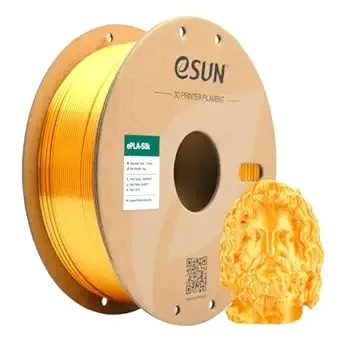 eSUN3D eSUN Silk Metal PLA Filament, Silky Metallic 3D Printer Filament PLA, Dimensional Accuracy +/-, 1KG Spool (2.2 LBS) 3D Printing Filament for 3D Printers, Silk Gold
