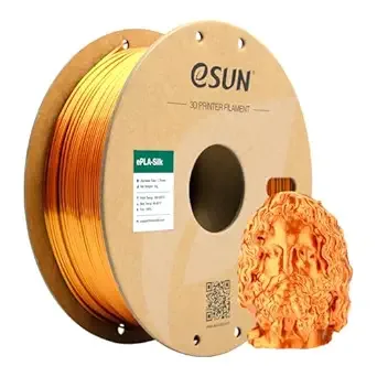 eSUN3D eSUN Silk Metal PLA Filament, Silky Metallic 3D Printer Filament PLA, Dimensional Accuracy +/-, 1KG Spool (2.2 LBS) 3D Printing Filament for 3D Printers, Silk Copper
