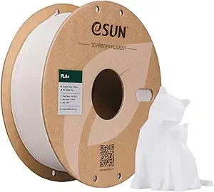 eSUN3D eSUN PLA+ Filament, 3D Printer Filament PLA Plus, Dimensional Accuracy +/-, 1KG Spool (2.2 LBS) 3D Printing Filament for 3D Printers, White