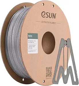 eSUN3D eSUN PETG Filament, 3D Printer Filament PETG, Dimensional Accuracy +/-, 1KG Spool (2.2 LBS) 3D Printing Filament for 3D Printers, Solid Silver