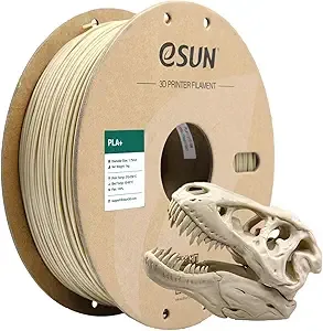 eSUN3D eSUN PLA+ Filament, 3D Printer Filament PLA Plus, Dimensional Accuracy +/-, 1KG Spool (2.2 LBS) 3D Printing Filament for 3D Printers, Bone White