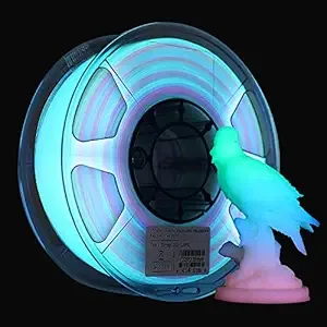 eSUN3D eSUN PLA Luminous Rainbow 3D Printer Filament 1KG Spool Multicolor Change Glow in The Dark PLA for 3D Printers,Luminous Rainbow Color