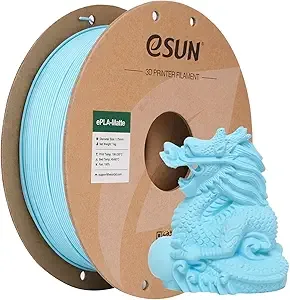eSUN3D eSUN Matte PLA Filament, Matte 3D Printer PLA Filament, 1KG Spool 3D Printing Filament for 3D Printers, Paper Reel, Light Blue