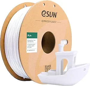 eSUN3D eSUN PLA+ Filament, 3D Printer Filament PLA Plus, Dimensional Accuracy +/-, 1KG Spool (2.2 LBS) 3D Printing Filament for 3D Printers, Cold White