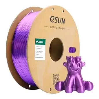 eSUN3D eSUN Silk PLA Filament, Silky Shiny 3D Printer Filament PLA, Dimensional Accuracy +/-, 1KG Spool (2.2 LBS) 3D Printing Filament for 3D Printers, Silk Purple