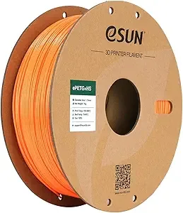 eSUN3D eSUN High Speed Upgraded PETG Filament, High Toughness 3D Printer Filament Speedy PETG for Fast Printing, 1KG Spool (2.2 LBS) 3D Printing Filament for 3D Printers, Solid Orange