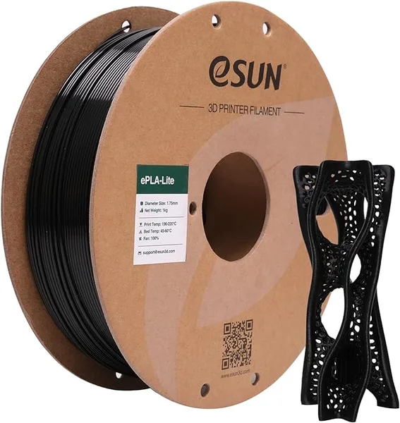 eSUN3D eSUN PLA Filament, High Toughness 3D Printer Filament Upgraded PLA Filament, Dimensional Accuracy +/-, 1KG Cardboard Spool (2.2 LBS) 3D Printing Filament for 3D Printers, Black