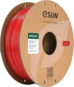 eSUN3D eSUN High Speed Upgraded PETG Filament, High Toughness 3D Printer Filament Speedy PETG for Fast Printing, 1KG Spool (2.2 LBS) 3D Printing Filament for 3D Printers, Solid Fire Engine Red